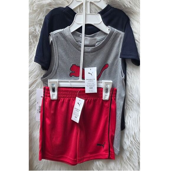Puma Boys Active Shorts Set 3Piece Set 18m - Picture 8 of 9